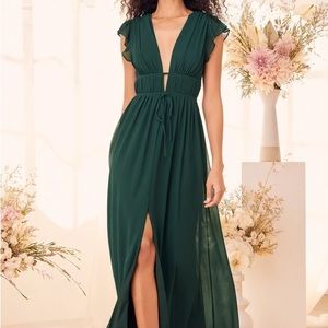 Emerald green maxi dress